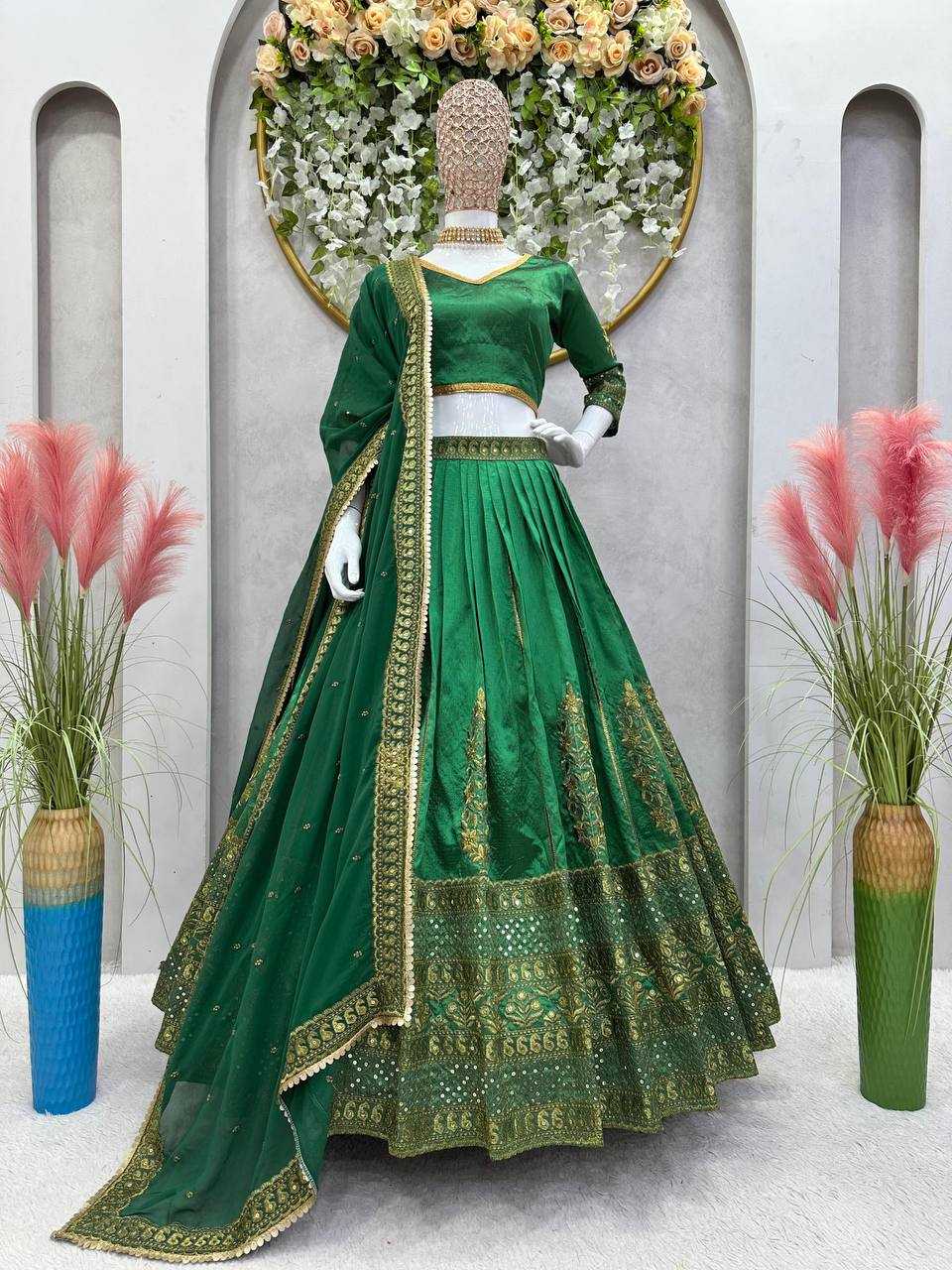 YNF MALBARI SILK RIN162 256 WHOLESALE LEHENGAS MANUFACTURER